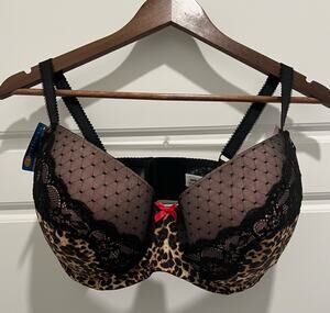 Women's Bra NWT Perfects Australia Contour Balconette 38DDDD 38G Cheetah Print